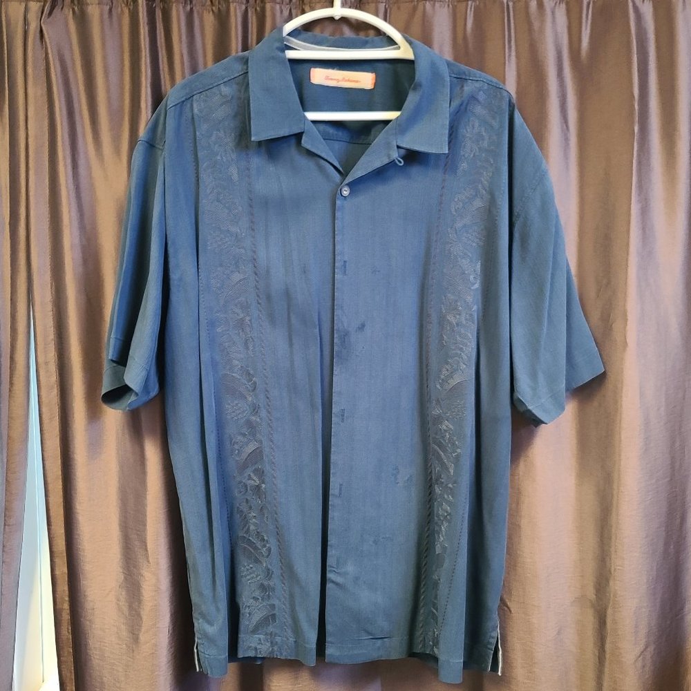 Tommy Bahama Big & Tall Bali Border Silk Camp Shirt